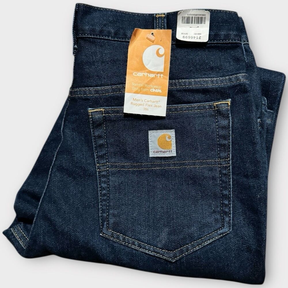 NWT Carhartt Men's 32x32 Rugged Flex Modern Fit Work Jean, model 386 NEW - Picture 3 of 5